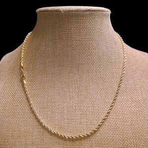18K Italian Gold-Filled 2.5mm Rope Chain No Tarnish 22 Inch
